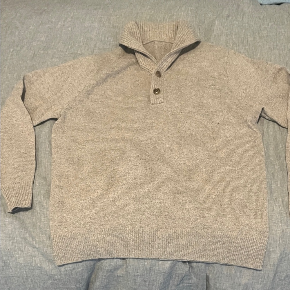 J. Crew Men's Turtleneck Sweater in Light Gray